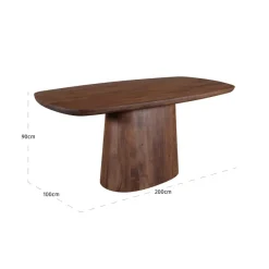Richmond Interiors Countertafel Baldwin spicebruin 200 cm