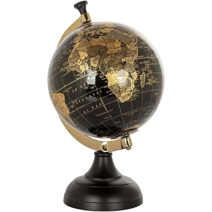 Richmond Interiors Deco object wereldbol Jilly Zwart