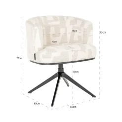 Richmond Interiors Draaifauteuil Cheyenne Beige graffic