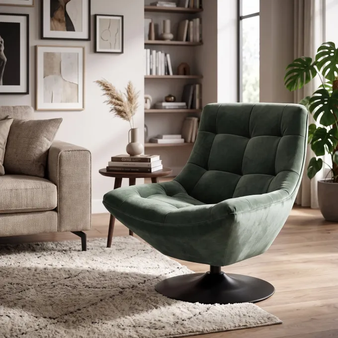 Richmond Interiors Draaifauteuil Richelle Jade Velvet (Genova 504 Jade) van Richmond Interiors