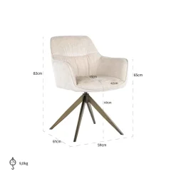 Richmond Interiors Draaistoel Aline white chenille