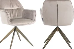 Richmond Interiors Draaistoel Aline khaki velvet
