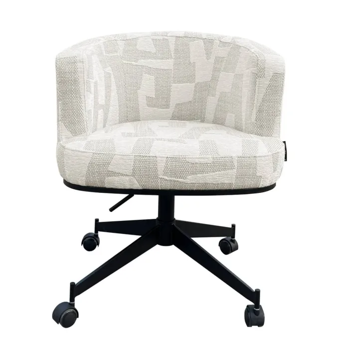 Richmond Interiors Draaistoel Rochenne met wielen Beige graffic