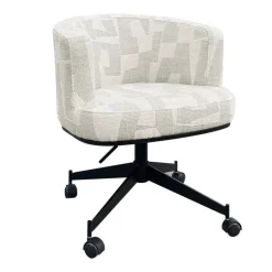 Richmond Interiors Draaistoel Rochenne met wielen Beige graffic