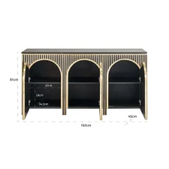 Richmond Interiors Dressoir Les Arcs 3-deurs Brushed Goud