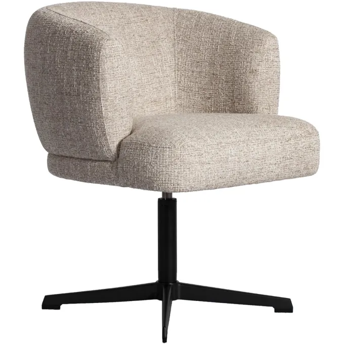 Richmond Interiors Eetkamerstoel Dinan cream tweed fire retardant - draaibaar