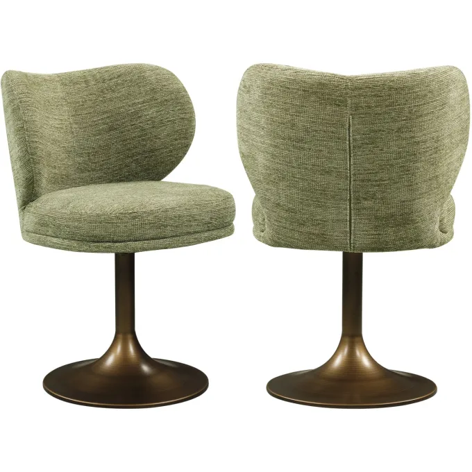 Richmond Interiors Eetkamerstoel Amely pistache softweave draaistoel