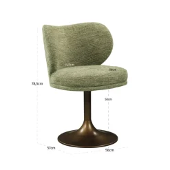 Richmond Interiors Eetkamerstoel Amely pistache softweave draaistoel