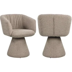 Richmond Interiors Eetkamerstoel Madeline mocca chunky draaibaar