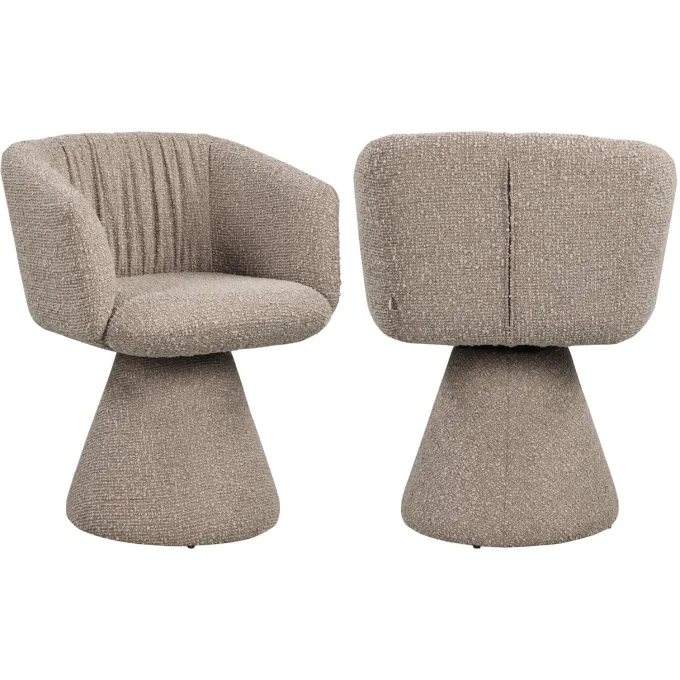 Richmond Interiors Eetkamerstoel Madeline mocca chunky draaibaar