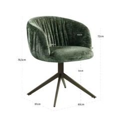 Richmond Interiors Eetkamerstoel Cassi sage chenille draaistoel