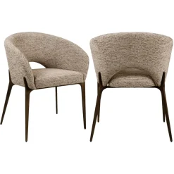 Richmond Interiors Eetkamerstoel Kenzi mocca linear fire retardant