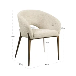 Richmond Interiors Eetkamerstoel Kenzi mocca linear fire retardant