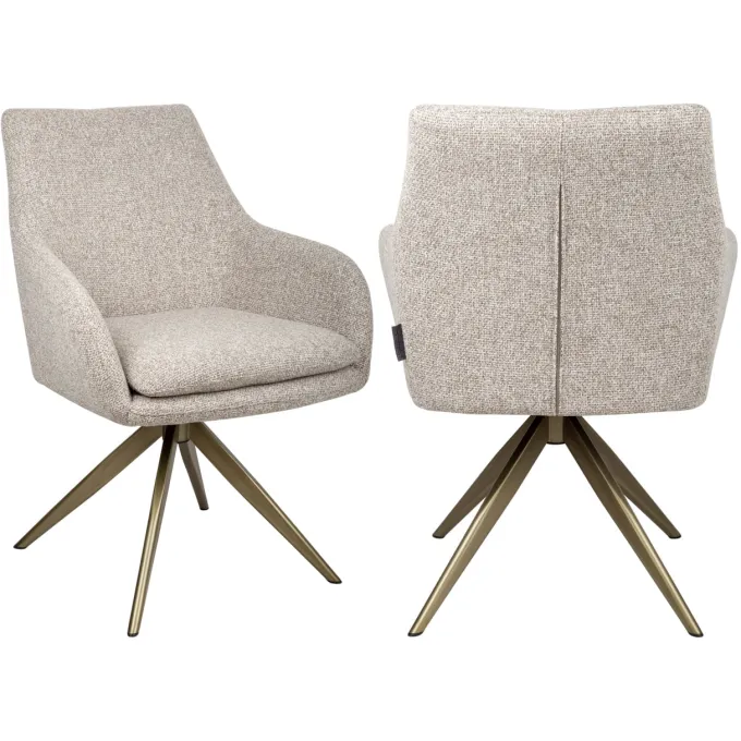 Richmond Interiors Eetkamerstoel Lisonne cayenne bruin draaibaar fire retardant