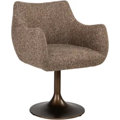 Richmond Interiors Eetkamerstoel Aldo bruin tweed draaibaar