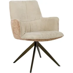 Richmond Interiors Eetkamerstoel Chase ginger jacquard draaistoel