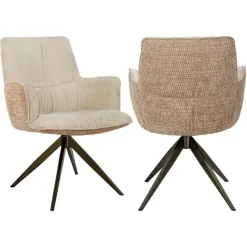 Richmond Interiors Eetkamerstoel Chase ginger jacquard draaistoel