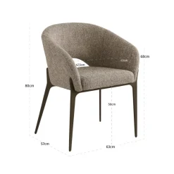 Richmond Interiors Eetkamerstoel Kenzi bruin tweed