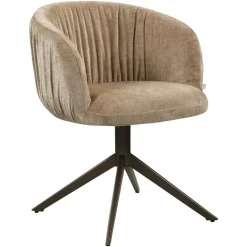 Richmond Interiors Eetkamerstoel Cassi zand soft draaistoel