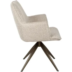 Richmond Interiors Eetkamerstoel Dakota naturel chunky draaibaar met arm