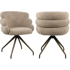 Richmond Interiors Eetkamerstoel Kayla mocca boldweave draaibaar