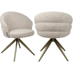 Richmond Interiors Eetkamerstoel Zendaya cayenne bruin draaibaar fire retardant