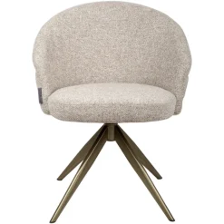 Richmond Interiors Eetkamerstoel Zendaya cayenne bruin draaibaar fire retardant