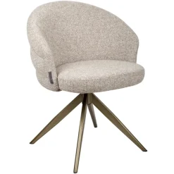 Richmond Interiors Eetkamerstoel Zendaya cayenne bruin draaibaar fire retardant