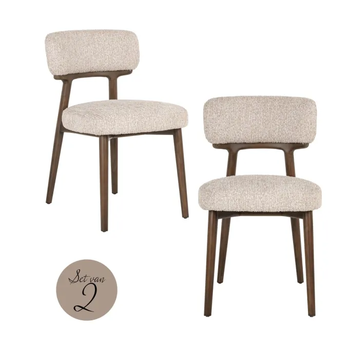 Richmond Interiors Eetkamerstoel Basker natural linear (Set of 2)