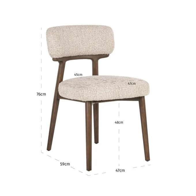 Richmond Interiors Eetkamerstoel Basker natural linear (Set of 2)