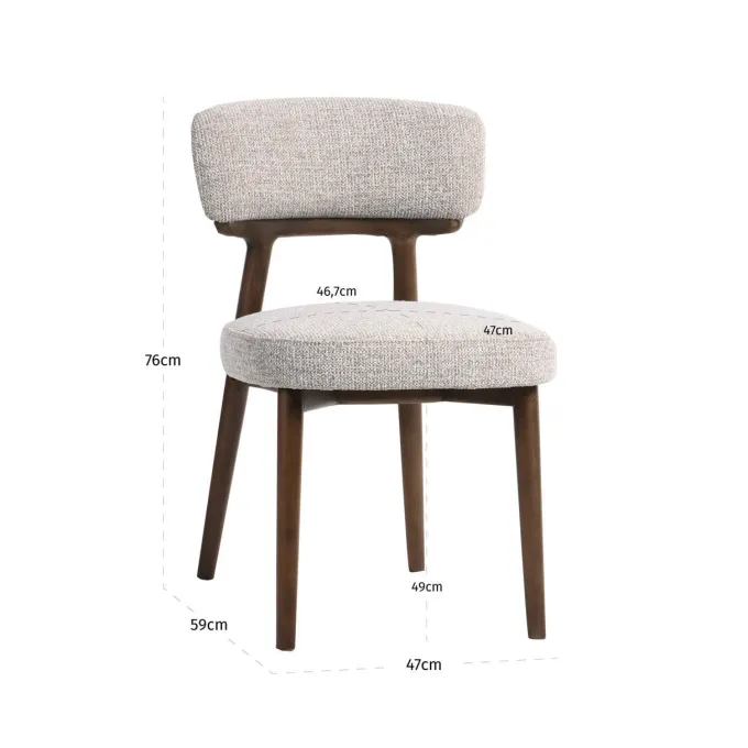 Richmond Interiors Eetkamerstoel Basker naturel fancy - Set van 2