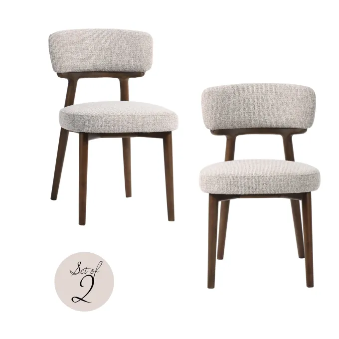 Richmond Interiors Eetkamerstoel Basker naturel fancy - Set van 2