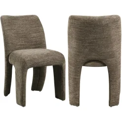 Richmond Interiors Eetkamerstoel Maya bruin softweave – Set of 2