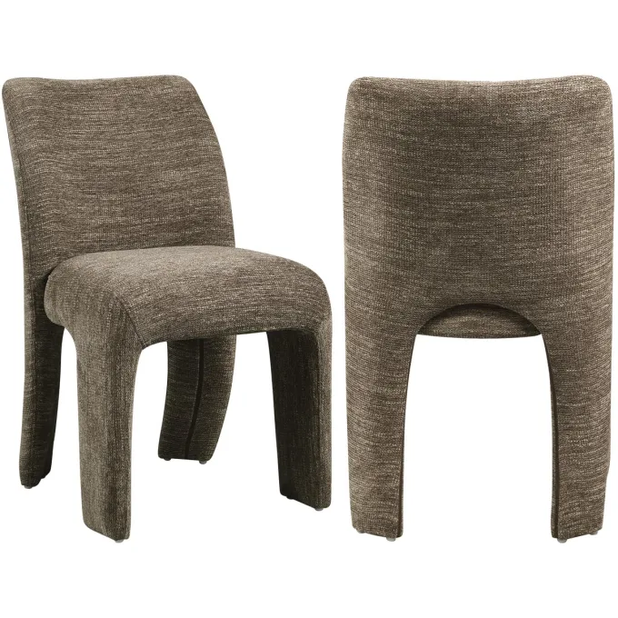 Richmond Interiors Eetkamerstoel Maya bruin softweave – Set of 2