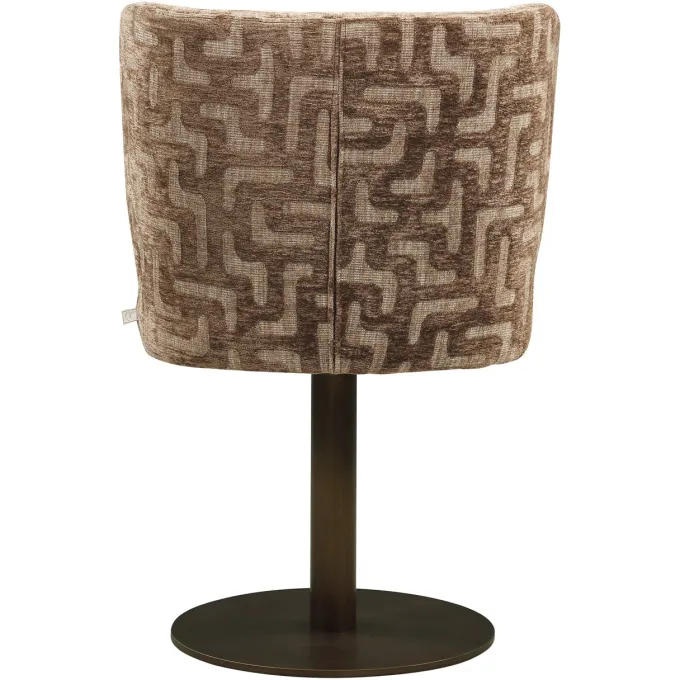 Richmond Interiors Eetkamerstoel Fiona bruin labyrinth draaistoel