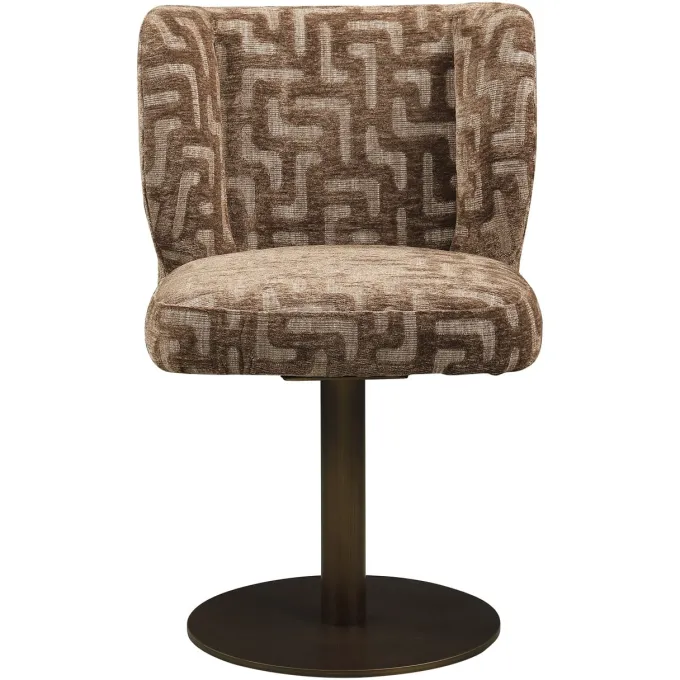 Richmond Interiors Eetkamerstoel Fiona bruin labyrinth draaistoel