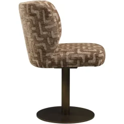 Richmond Interiors Eetkamerstoel Fiona bruin labyrinth draaistoel