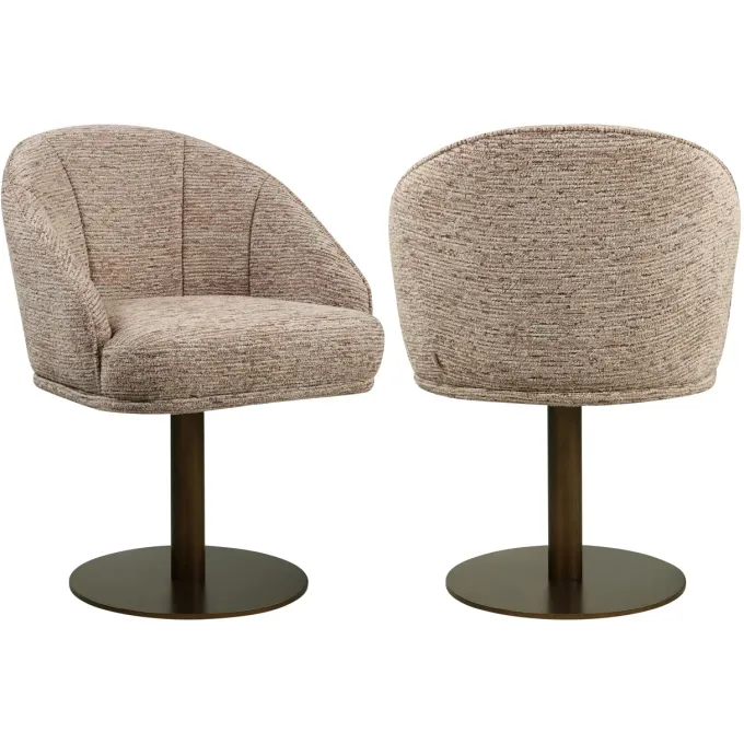 Richmond Interiors Eetkamerstoel Beverly mocca linear draaibaar