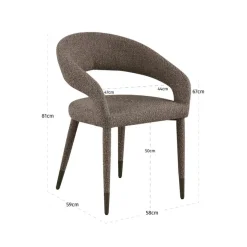 Richmond Interiors Eetkamerstoel Gia bruin chunky