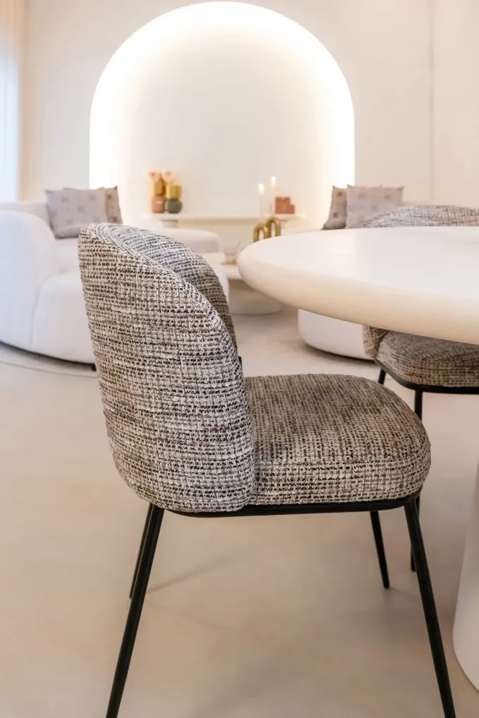 Richmond Interiors Eetkamerstoel Elvi mocca chunky - Set van 2