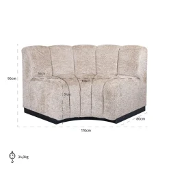 Richmond Interiors Eetkamerbank corner Hillpark lovely beige 170 cm