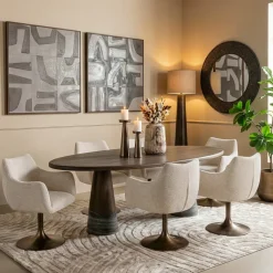 Richmond Interiors Eetkamerstoel Aldo naturel linear draaibaar