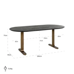 Richmond Interiors Eettafel Revelin 200