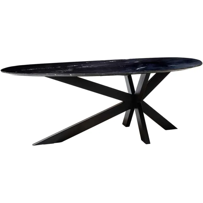 Richmond Interiors Eettafel Trocadero zwart marmer