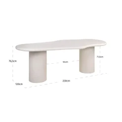 Richmond Interiors Eettafel Bloomstone white 230