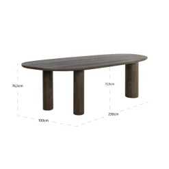 Richmond Interiors Eettafel Ellington brown 230