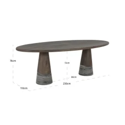 Richmond Interiors Eettafel Harper Smoked charchoal 230 cm