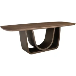 Richmond Interiors Eettafel Windsor walnut 230 brass onderstel