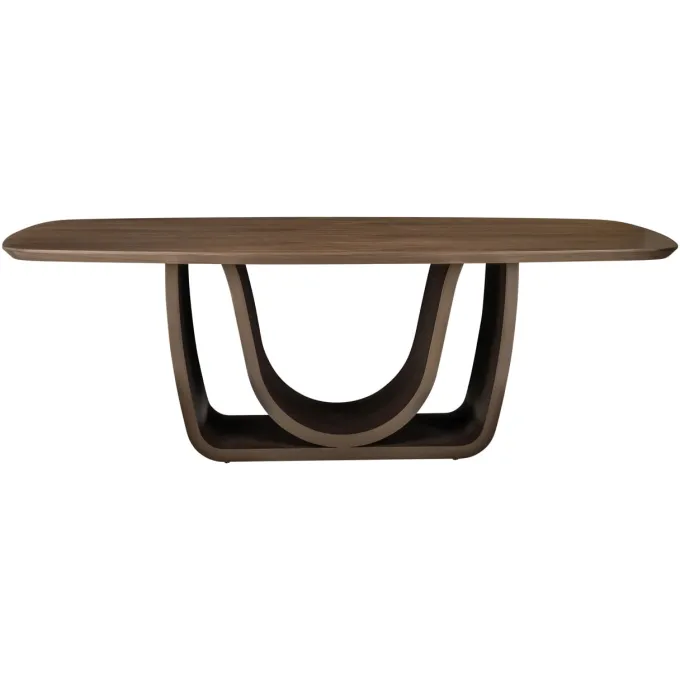 Richmond Interiors Eettafel Windsor walnut 230 brass onderstel