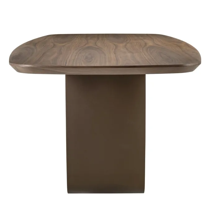 Richmond Interiors Eettafel Windsor walnut 230 brass onderstel